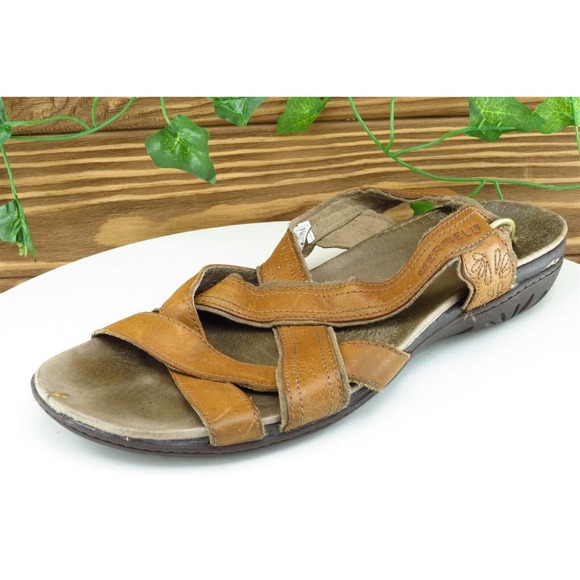 Merrell Shoes - Merrell Sz 8 M Brown Strappy Leather Women Sandals‎ Bassoon